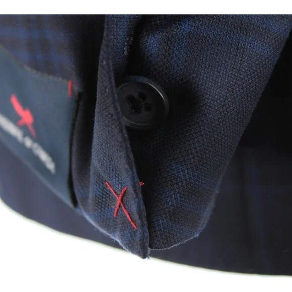 Cardinal of Canada NWT 100% Wool Sport Coat Size 42R US In Blues Plaid